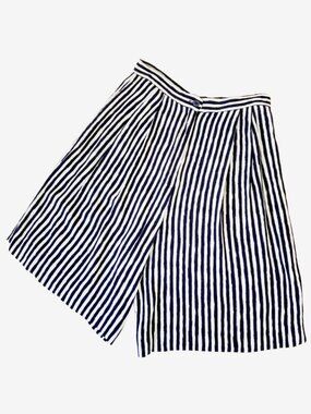 Vintage Navy and White Stripe Trouser Short / Made in USA / size Small